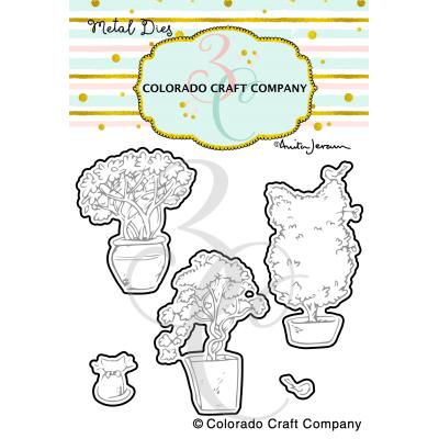 Colorado Craft Company Metal Die Set - Topiaries & Kitten